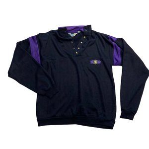 California Shores Vintage Pullover Mens Size Small Black Purple Sweatshirt